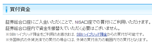 SBI証券NISA口座